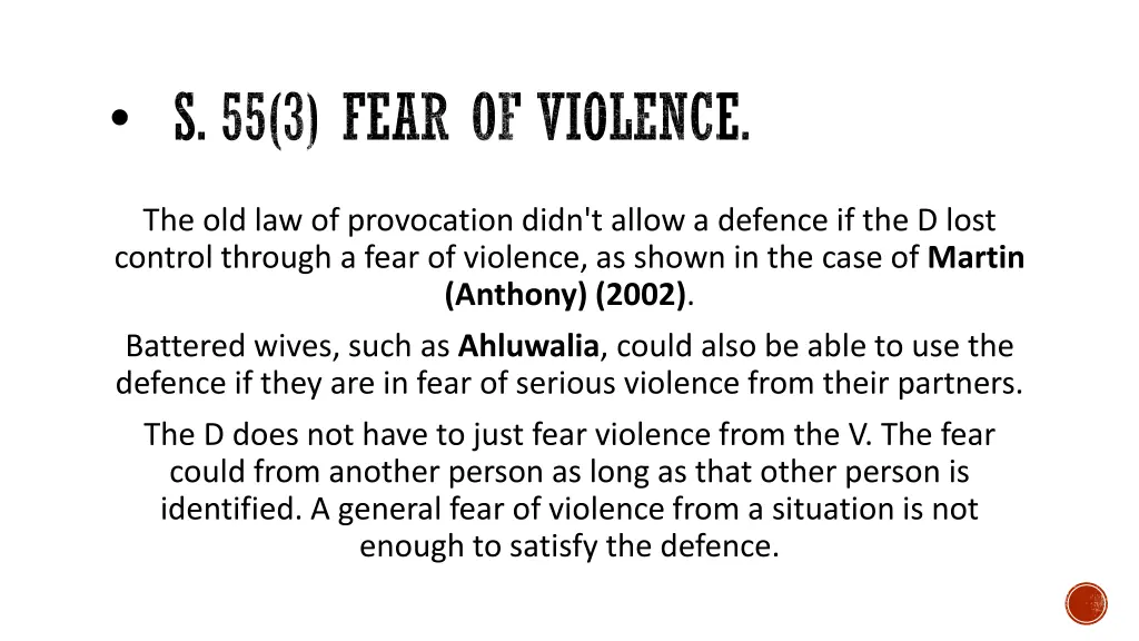 s 55 3 fear of violence