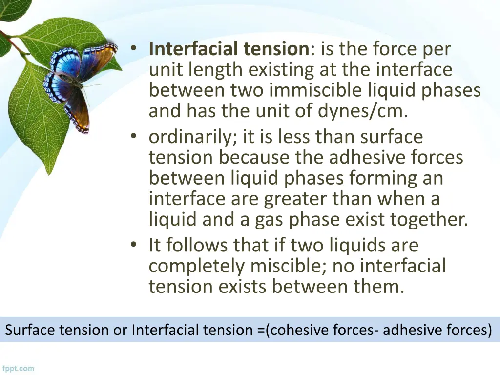 interfacial tension is the force per unit length