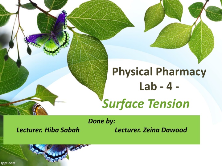 physical pharmacy lab 4 surface tension