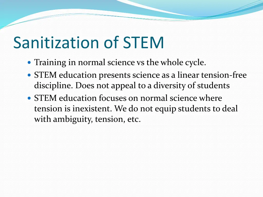 sanitization of stem