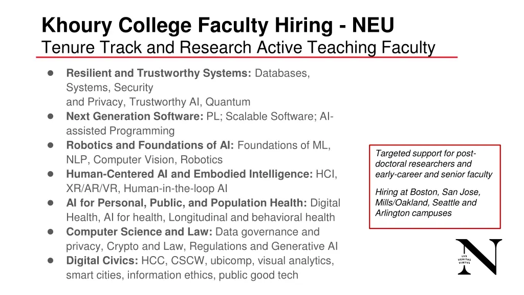 khoury college faculty hiring neu tenure track