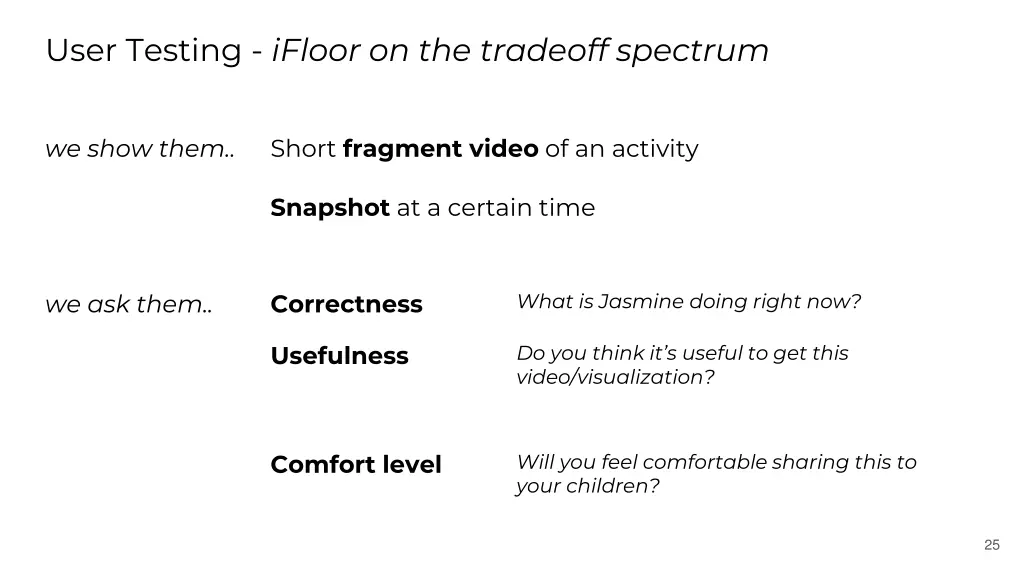 user testing ifloor on the tradeoff spectrum 1