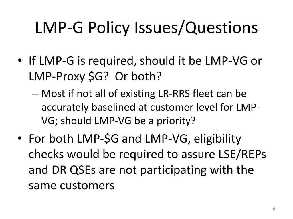 lmp g policy issues questions 5