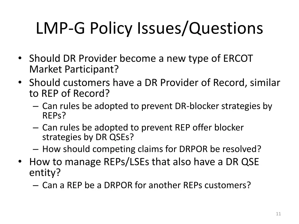 lmp g policy issues questions 8