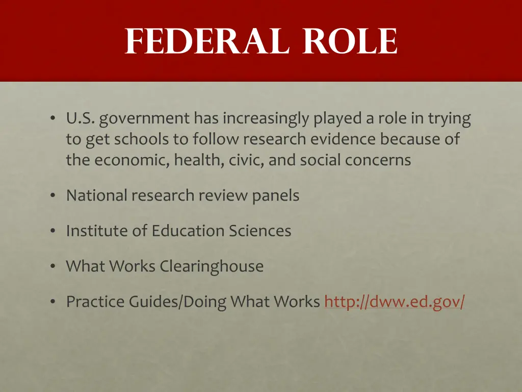 federal role