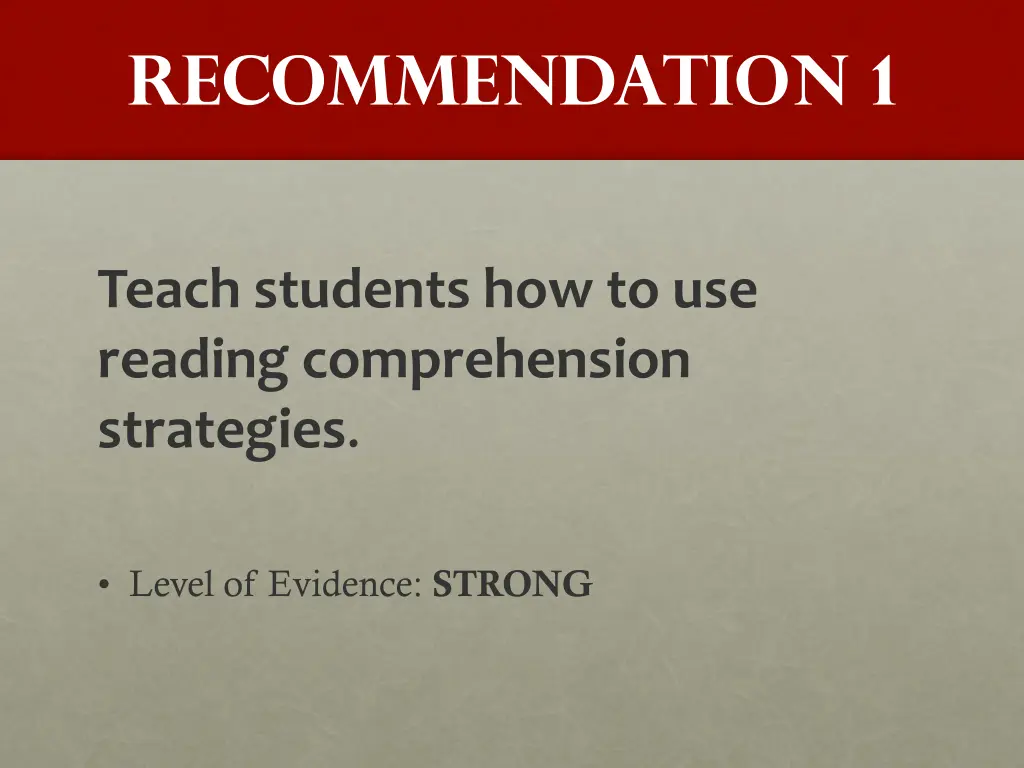 recommendation 1