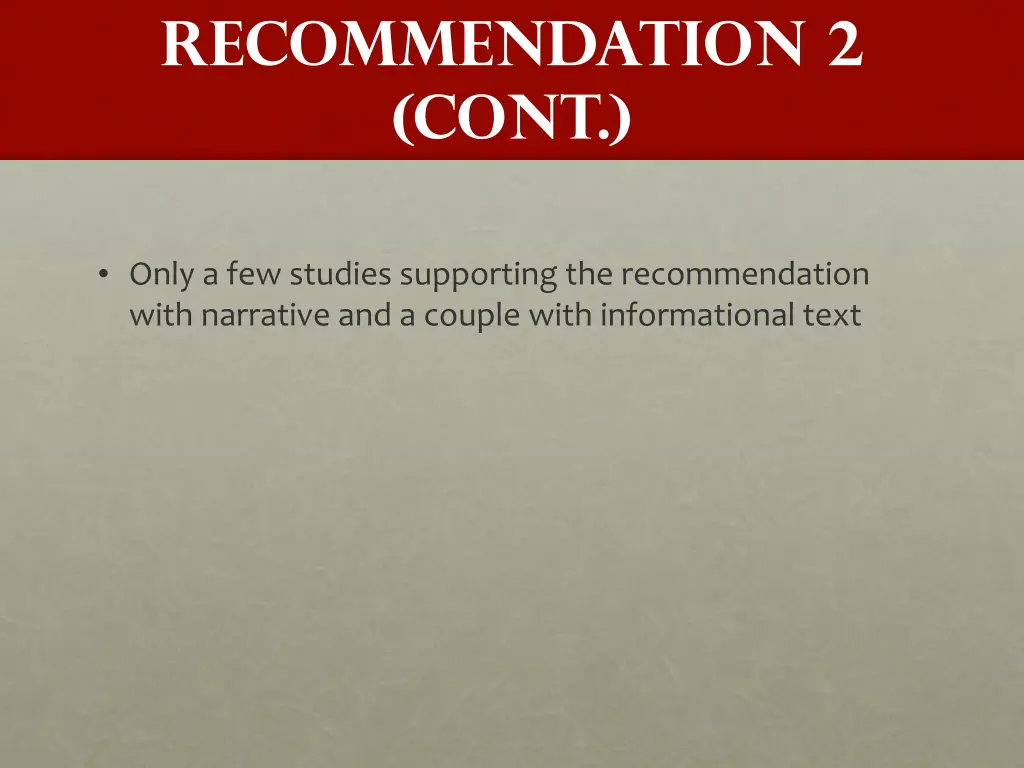 recommendation 2 cont