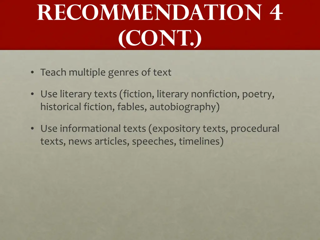 recommendation 4 cont 1