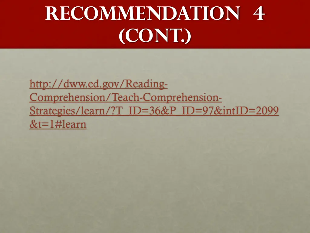 recommendation 4 cont 2
