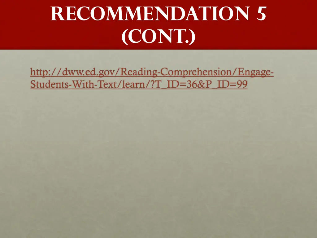 recommendation 5 cont 1