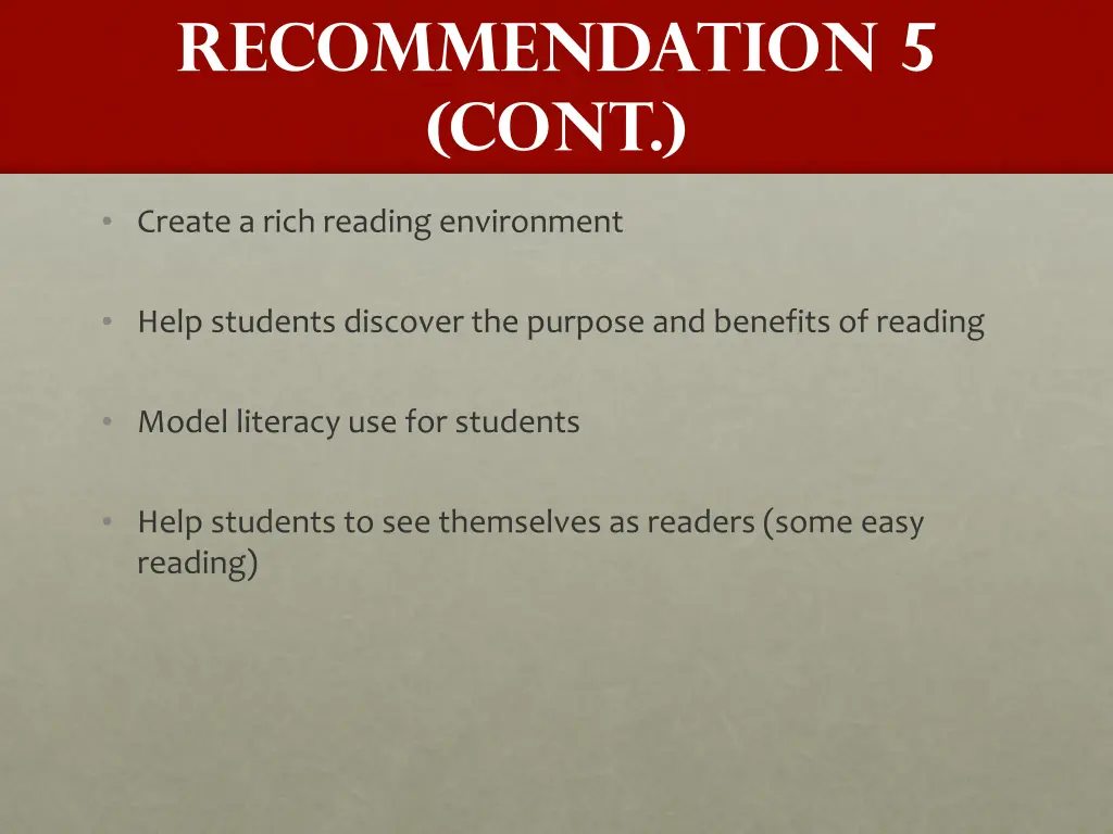recommendation 5 cont 2