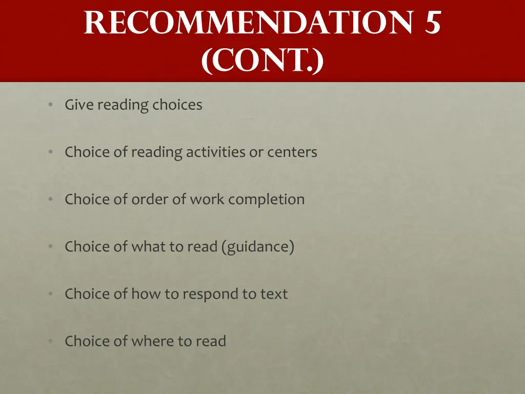 recommendation 5 cont 3