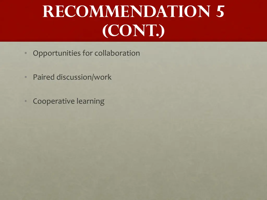 recommendation 5 cont 4