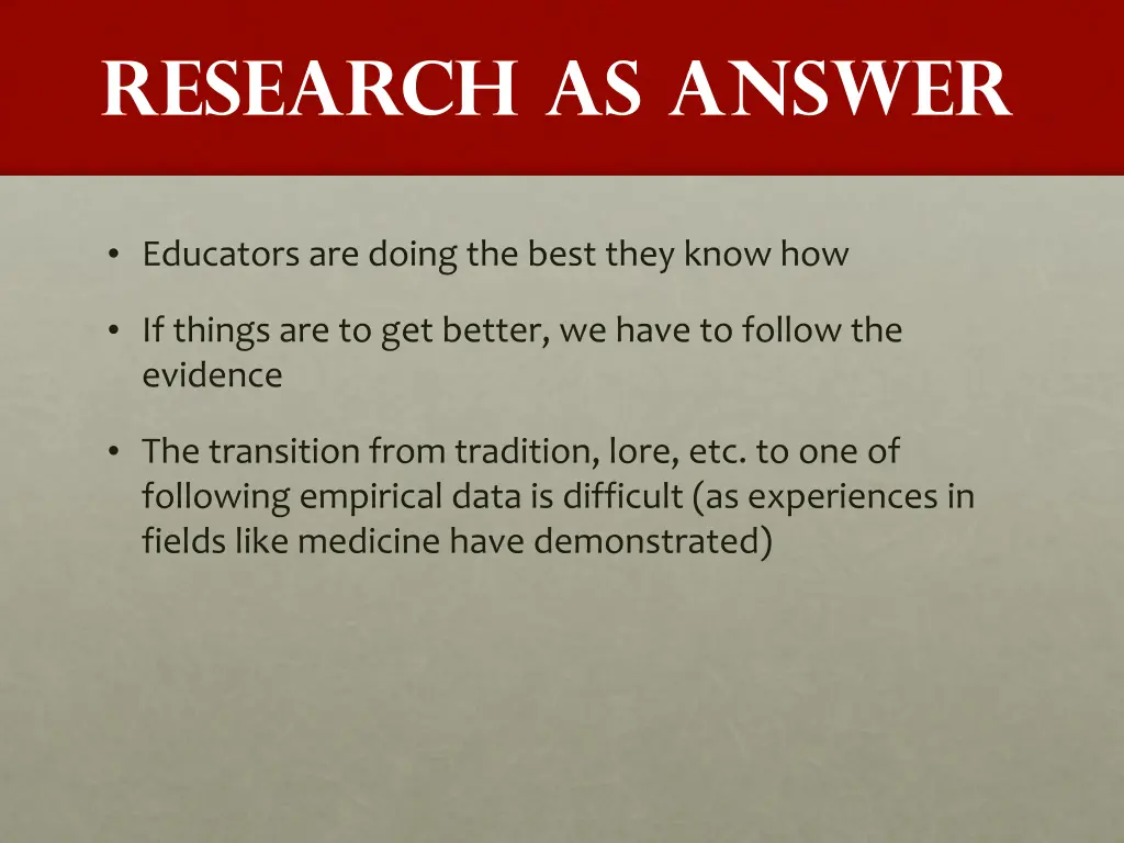 research as answer
