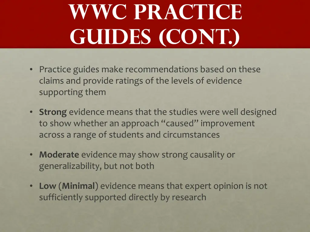 wwc practice guides cont