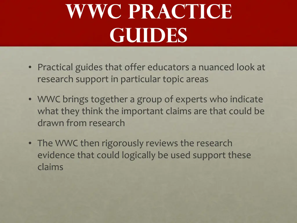 wwc practice guides