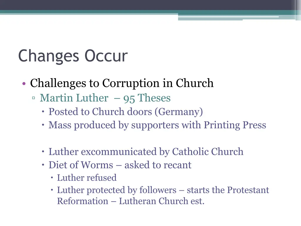 changes occur