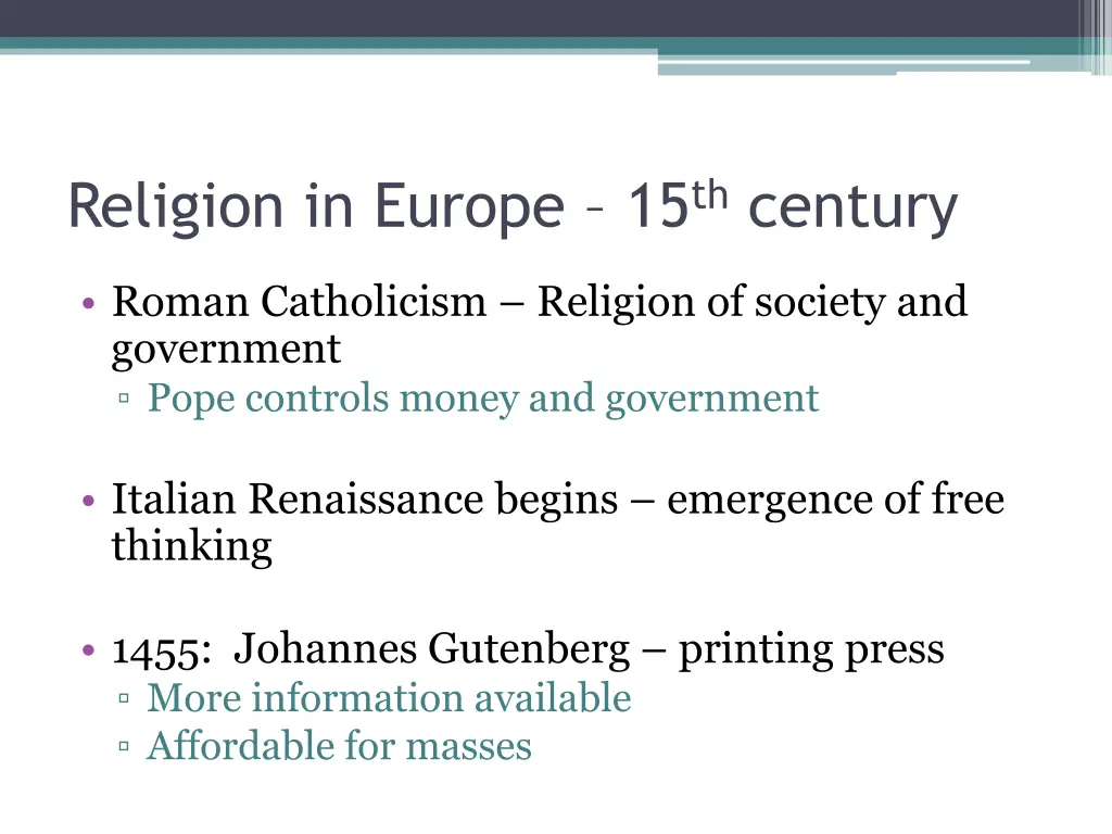 religion in europe 15 th century