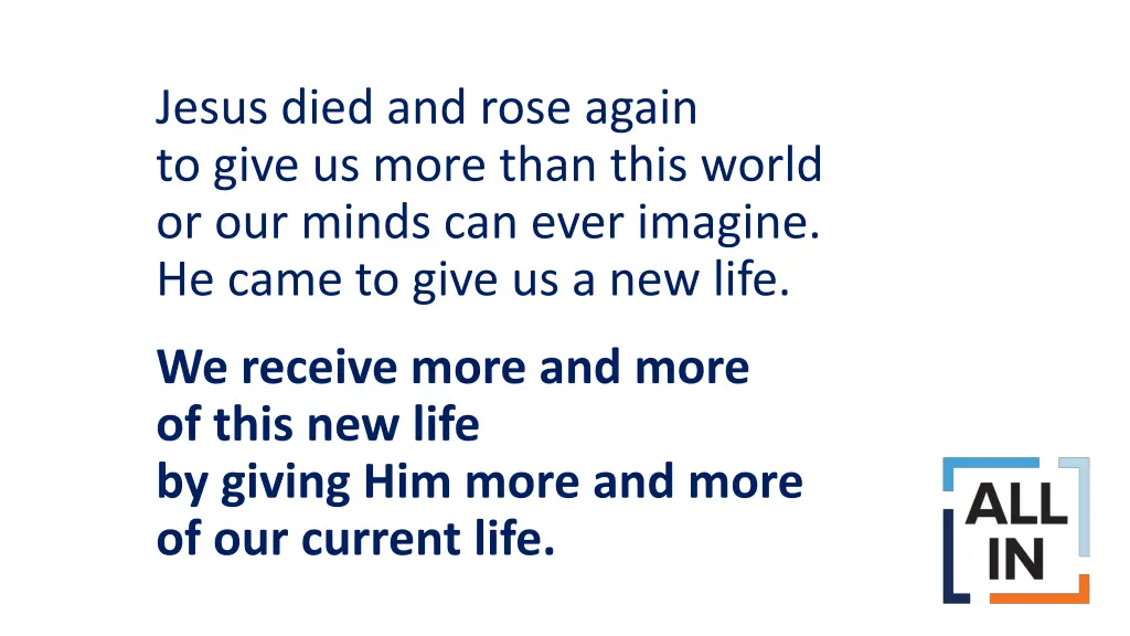 jesus died and rose again to give us more than