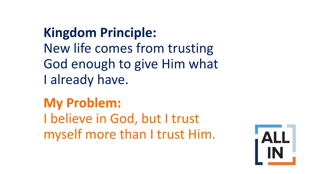 kingdom principle new life comes from trusting 1