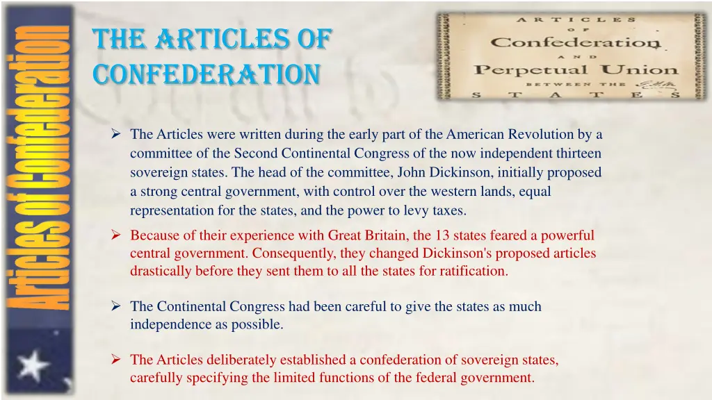 the articles of confederation