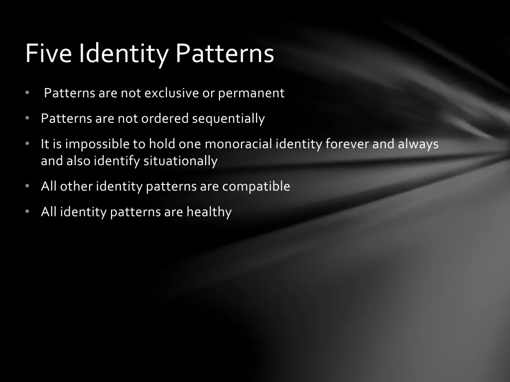 five identity patterns