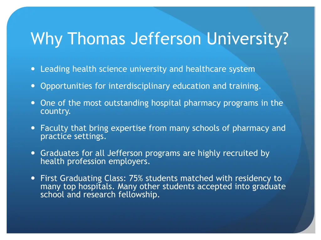 why thomas jefferson university