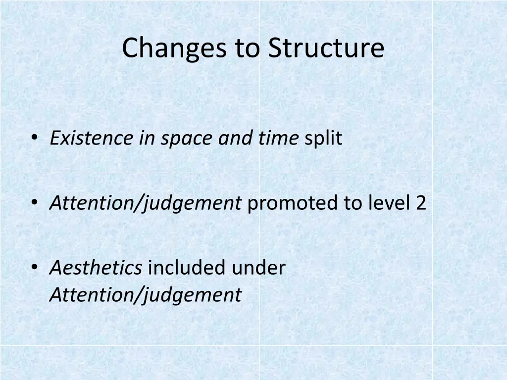 changes to structure 1