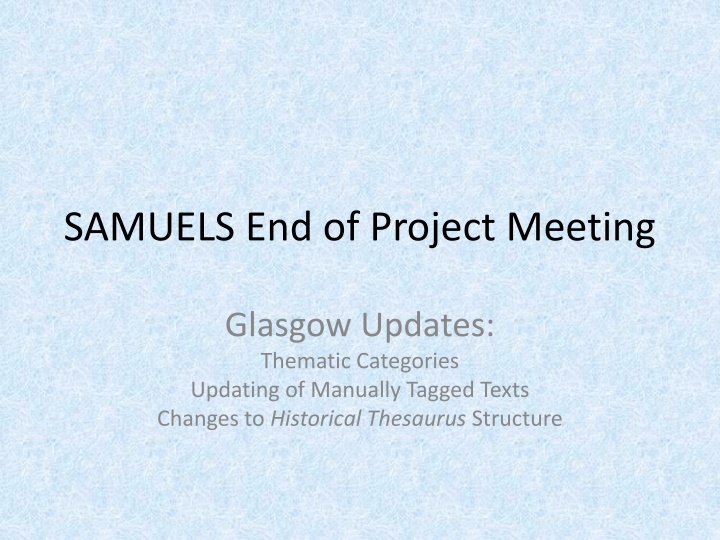 samuels end of project meeting