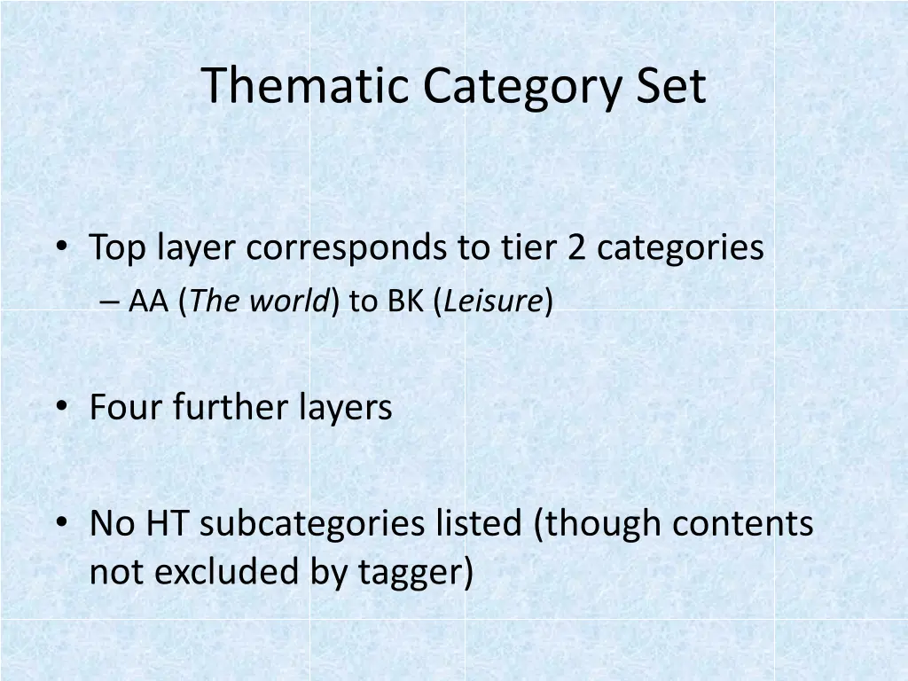 thematic category set 1