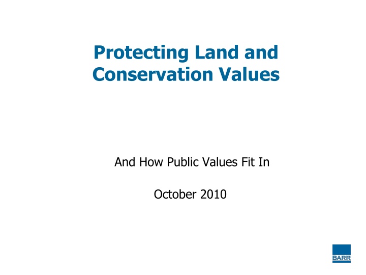 protecting land and conservation values