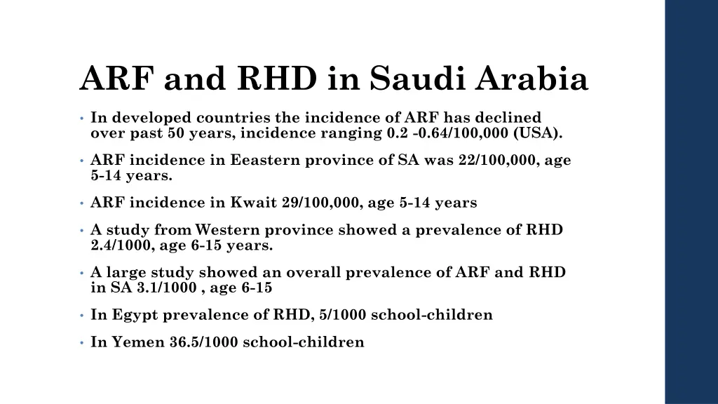 arf and rhd in saudi arabia