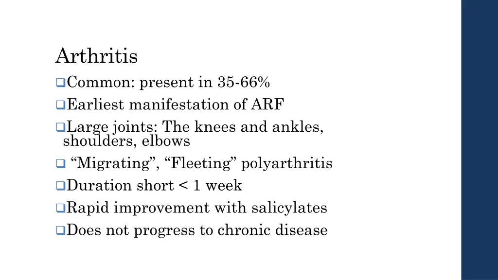 arthritis common present in 35 66 earliest
