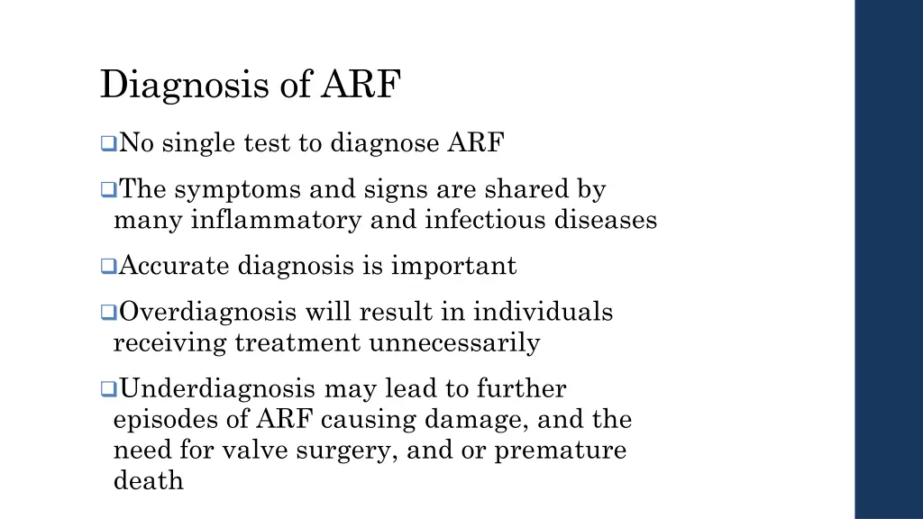 diagnosis of arf