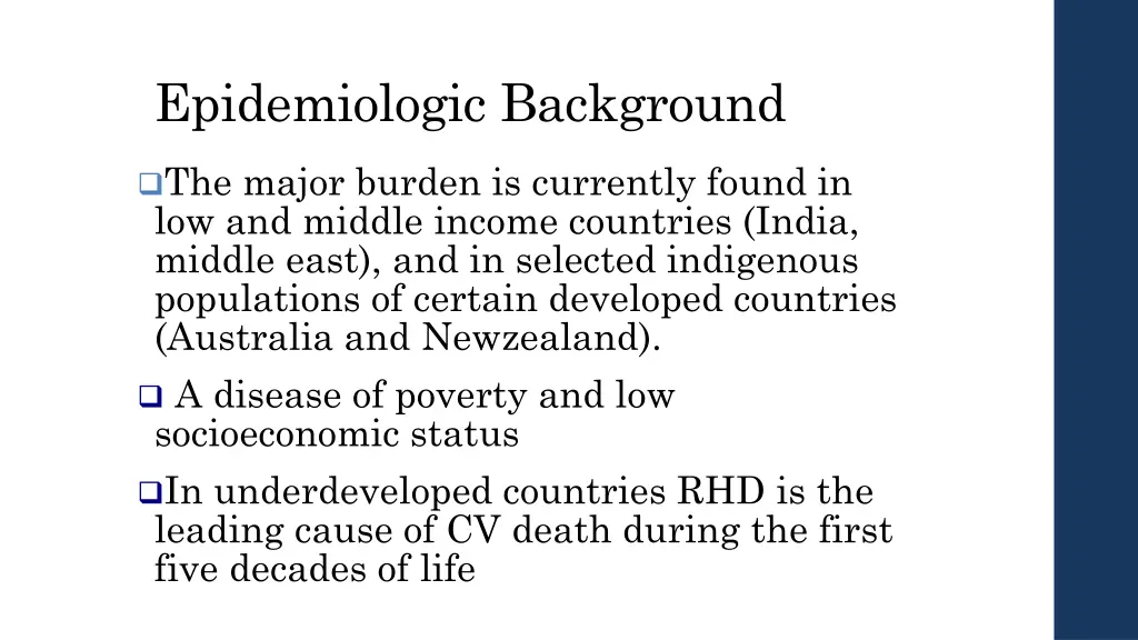 epidemiologic background 1