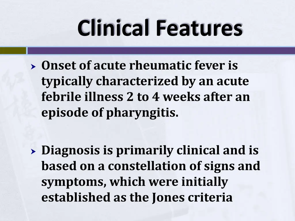 clinical features
