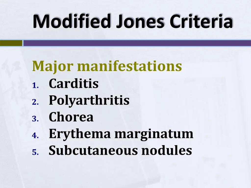 modified jones criteria