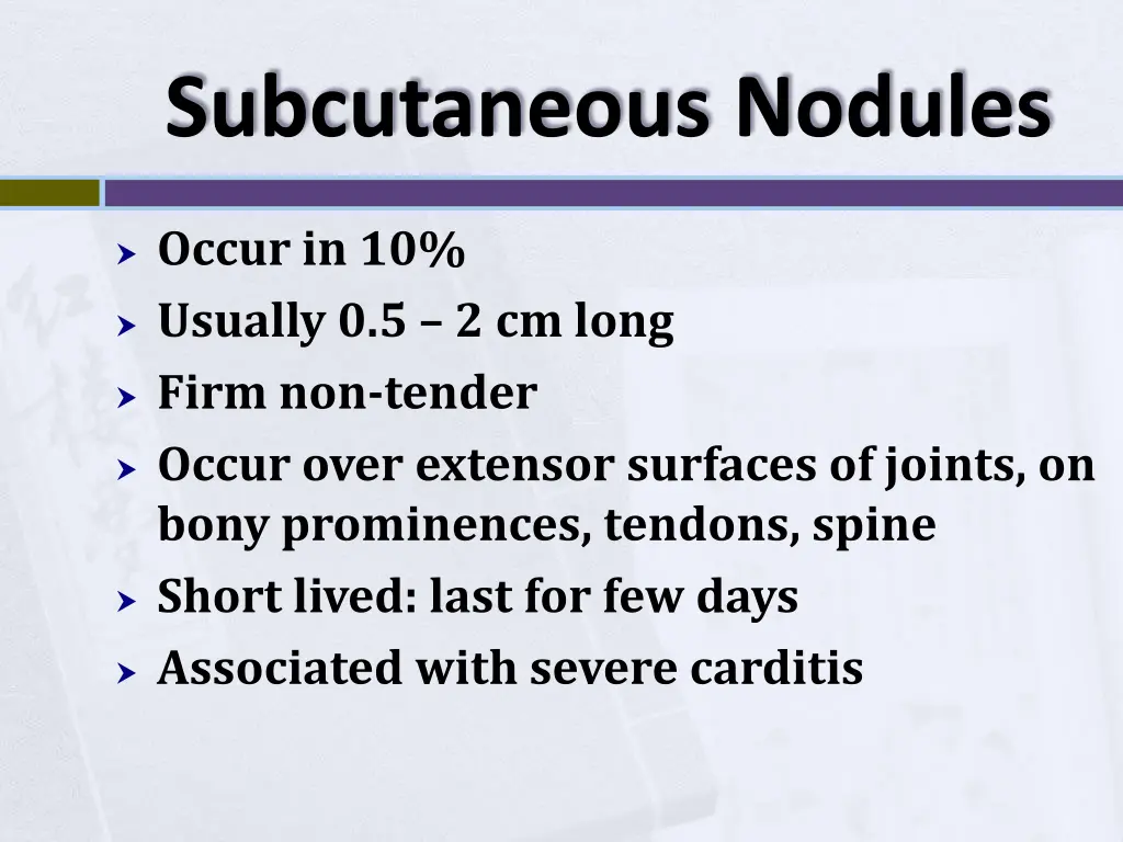 subcutaneous nodules