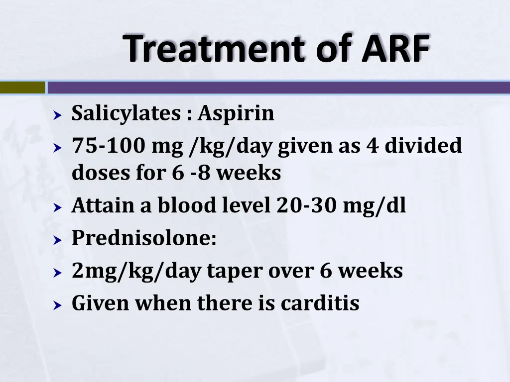 treatment of arf
