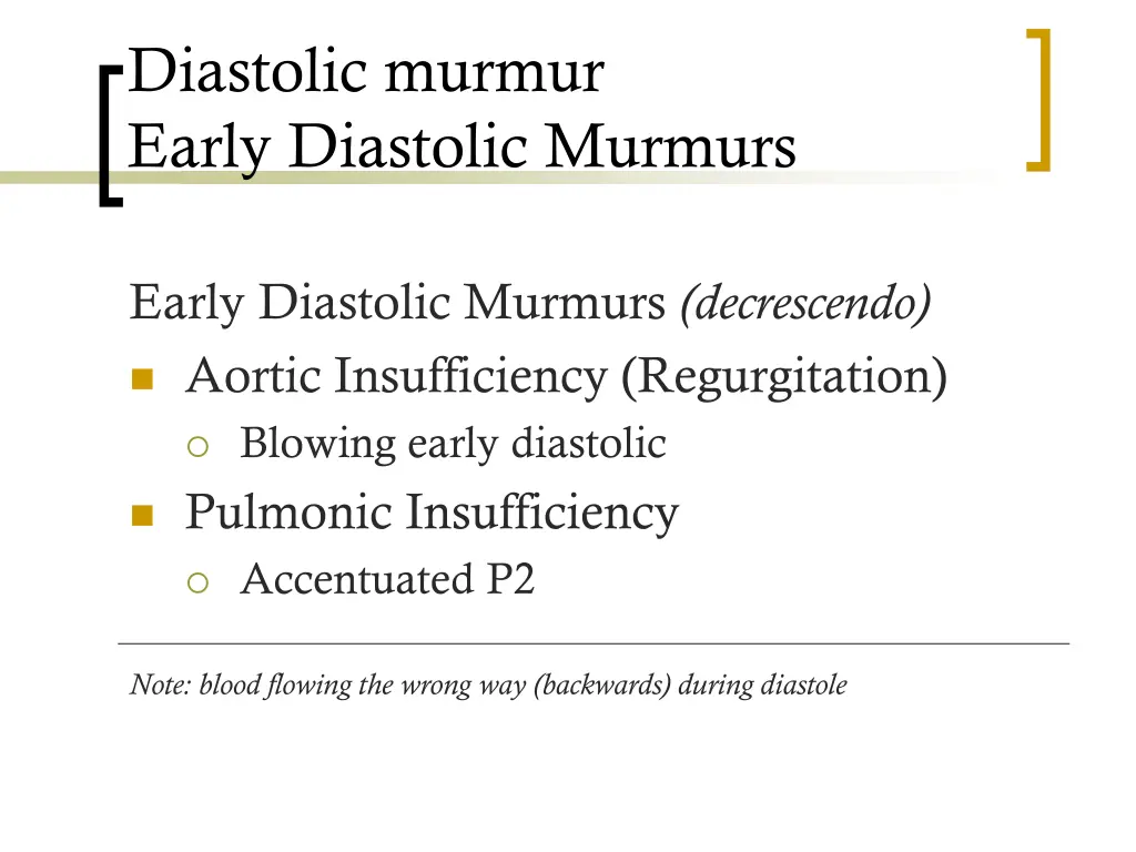 diastolic murmur early diastolic murmurs