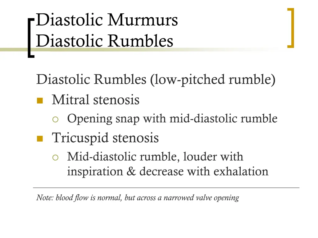 diastolic murmurs diastolic rumbles