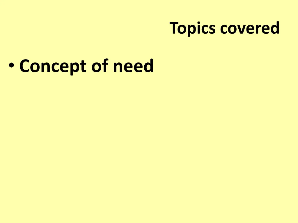 topics covered