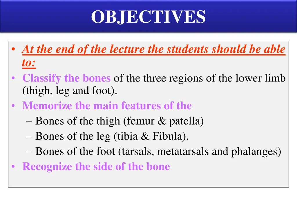 objectives