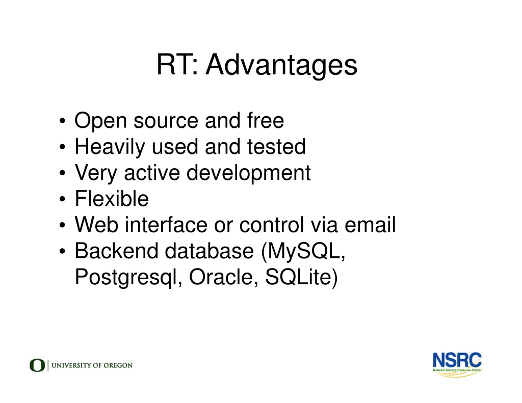 rt advantages