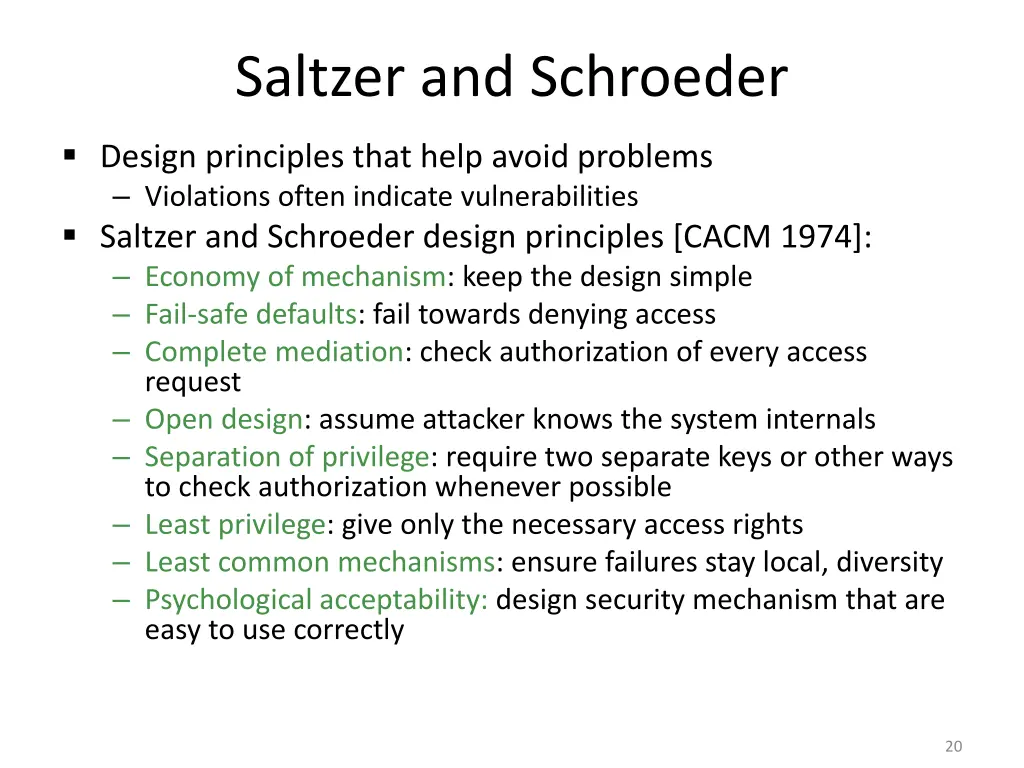 saltzer and schroeder