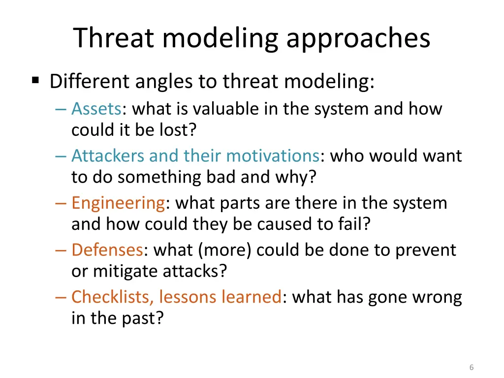 threat modeling approaches