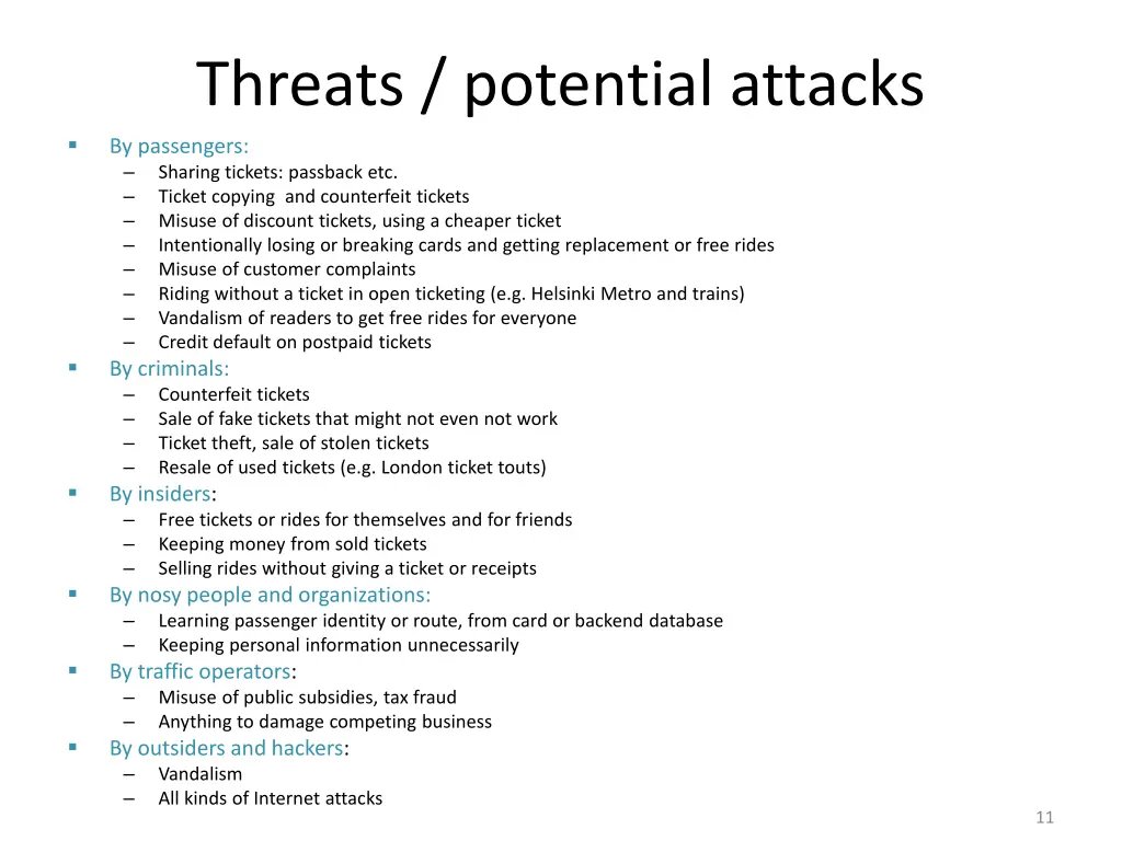 threats potential attacks