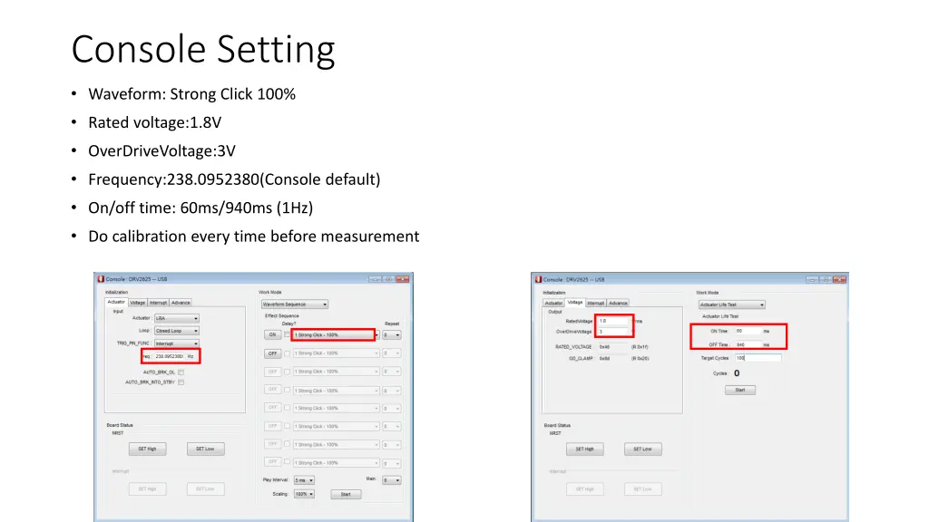 console setting