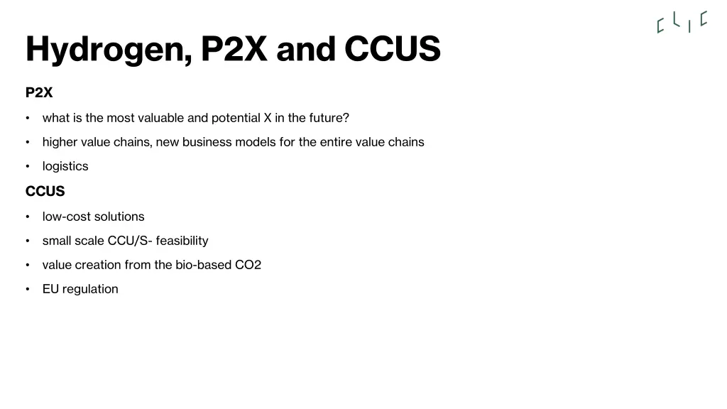 hydrogen p2x and ccus