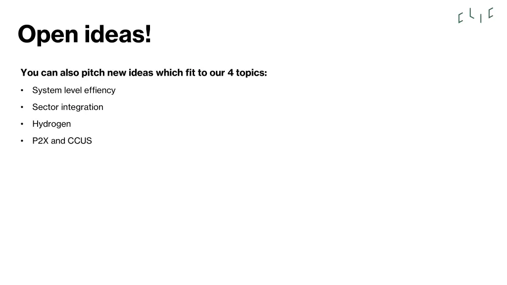open ideas